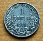 German East Africa 1911 J Silver 1 Rupee Circulated
