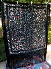 Gorgeous Rare Antique 1898 French Cantonese Hand Embroidered Silk Piano Shawl       
