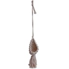 Handmade Macrame Hanging Pod Basket Cream Boho Teardrop Plant Holder Tassel