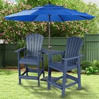 Hdpe Tall Adirondack Chair Barstools Connecting Tray Patio Footrest Set Of 2