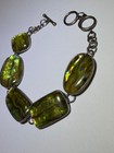  Vintage Lucas Lameth Freeform Black Lip Abalone Sterling Silver Link Bracelet 