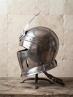 Medieval Silver Gothic Knight Helmet Handmade Steel Wearable Armor Larp Cosplay