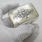 Vintage Italian 800 Silver Unoaerre Pill Snuff Box Flower Design Arezzo Usable