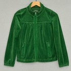 Vtg Liz Claiborne Womens Velour Tracksuit Ps Kelly Green Jacket Pants 90s Y2k