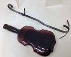Vintage 1950   s Amethyst Purple 10  Glass W hanger Cello Violin Bottle Wall Art