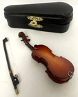 5  Mini Violin With Bow Hard Case Ornament Wooden Craft