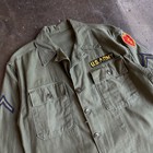 Vintage Vietnam Era Us Army Og-107 Utility Shirt 9th Infantry Division Pfc 21x28