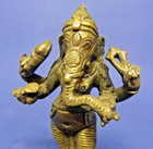 Vintage Hindu God Ganesh Heavy Brass Statue Figurine Hinduism Elephant 6  1 6 Lb