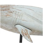 Deco 79 Polystone Shark Decorative Sculpture Distressed Home Decor Statue Brown