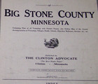 1913 Big Stone County minn Plat Book Owners Name map roads rr lakes townships
