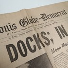 Atomic Era Newspaper Eagle Docks In Orbit St Louis Globe Democrat July 22 1969