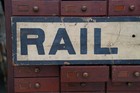 Vintage Railroad Crossing Train Station Wood Sign Antique Original