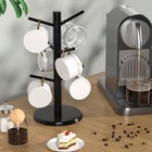 Wisuce Black Coffee Mug Tree Bamboo Holder Basic  6 Hooks 