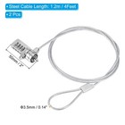 Laptop Cable Lock 4 Ft Security Cable 2 Pcs 4 Digit Combination Computer Lock   