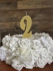 Large Number Candle Big  Birthday 6  Natural Beeswax Cake Topper Handmade