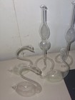 Vintage Lot Of Several Hand Blown Clear Glass Swan Fair Bud Vase Hollow