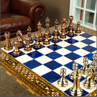 Luxury Chess Set For Adults     Mosaic Wooden Board   Weighted Pieces Handmade     