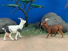 Elastolin By Preiser 2 Goat Figures 1 25 Scale Hand-painted Plastic Set  47041-2