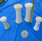 Vintage Tupperware Salt And Pepper Shakers Lot Of 5 Set 4  And 6   1 Lid Missing
