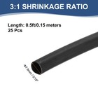 25pcs 5 16  Heat Shrink Tubing Waterproof 3 1 Dual Wall Marine 0 5ft Black
