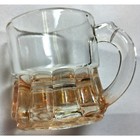 Federal Glass Mini Beer Mug Shot Glasses 5pc Amber Fluted Bottoms Pre-owned