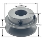 Ak20-3 4 Sheaves v Belt Pulley 3 4 Inch Bore 2  Od motor Pulley Cast Iron For A