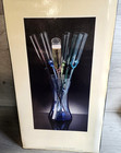 Royal Limited Bouquet Champagne Toasting  Flutes 6 Colored Stems W  Holding Vase