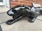 Vintage Royal Haeger Black Panther Ceramic Sculpture 23  Euc - No Cracks chips