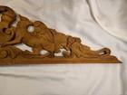 Antique French Wood Carved Oak Gothic Dragons Griffins Pediment Architectural