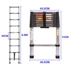 2 6m Stainless Steelstelescopic Ladder Heavy Duty Folding Extension Step