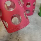 Lifefactory Bottle Lot 3 Glass Water Bottles Silicon Sleeve Pink Green 14   20oz