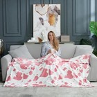  Cow Print Throw Blanket Non Shedding Milkyplush Fleece 330gsm Thick Blankets 