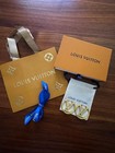 Louis Vuitton Lv Logo Gold Tone 1 5    Hoop Earrings  read 