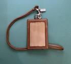 Coach Signature Canvas Khaki   Saddle Id Card Case   Lanyard From Early 2000s
