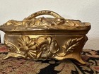 Antique French Floral Ornate Casket Jewelry Presentation Box Estate Find 