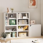 Cube Organizer Shelf 2-tier Stackable Bookshelf Wooden Display Bookcase With