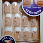 Kiss Everlasting White French  Silver Leaves Glue On Nail Medium Efd03