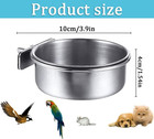 3 Pieces Stainless Steel Bird Feeding Dish Cups  Pet Cage Seed Feeder  Parrot Fo