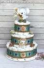 3 Tier Koala Diaper Cake Baby Shower Boy