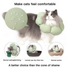 Cat Cone Collar  Cute Waterproof Recovery - Anti-bite Lick Wound Healing Green F