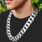 Heavy Strong 32mm Silver  gold Plated Cuban Link Chain Stainless Steel Necklace