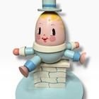 Vintage 1970s Humpty Dumpty Nursery Room Lamp Wood Childs Room Fairy Tale Blue