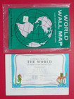 Vintage Large World Paper Wall Map Unhung By Dennison  51-890 New In Opened Bag