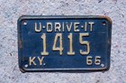 1966 Kentucky U - Drive - It License Plate