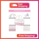 Abenkle Diaper Caddy Organizer - Cotton Rope Nursery Storage Basket For Baby Ess