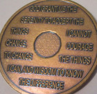 Alcoholics Anonymous Aa 15 Year Bronze Medallion Coin  Chip Token Sobriety Sober