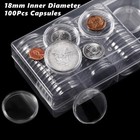 Dime Direct-fit Airtight 18mm Coin Capsule Holders For Us Dimes  qty  100  W box