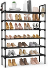 5 Tier Shoe Rack Storage Organizer Multi-functional Shelf Portable Home - Black