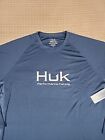 Xxl Huk Mens Pursuit Vented Long Sleeve 50 Upf Fishing Shirt Navy Blue Nwt 409