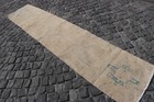 Runner Rug 2x10 1  Brown Blue Faded Geometric Hallway Carpet